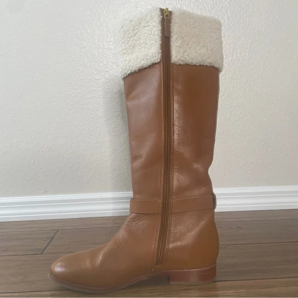 Tory Burch boots Shearling Leather Everly boots tall knee high boots luxury boot - Picture 10 of 16